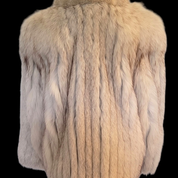 Saga Fox Vintage Blue Fox Fur Coat, Size L, Mid-Length Coat - Picture 7 of 8